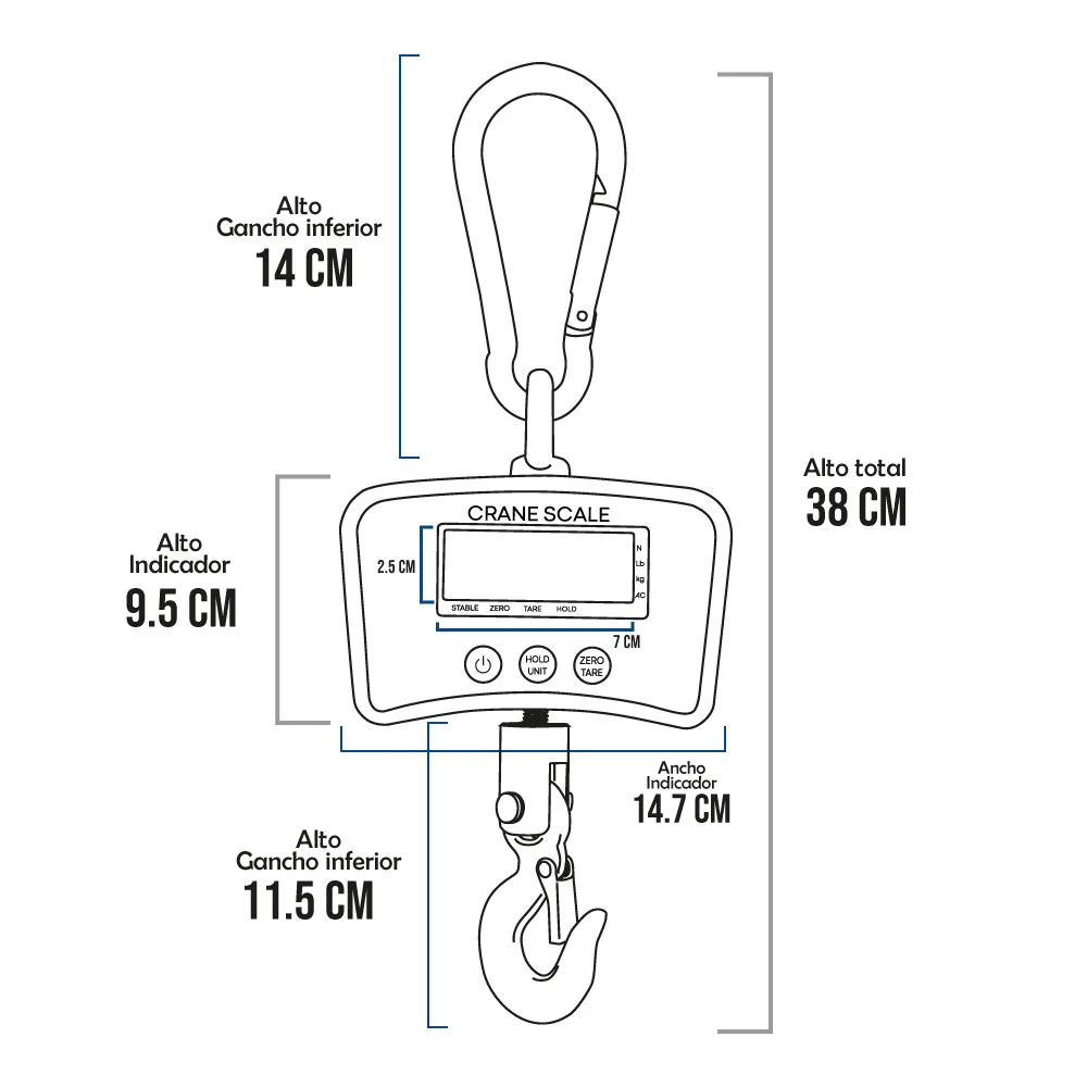 Balanza Colgante Crane Scale OCS-D de 500 Kilos
