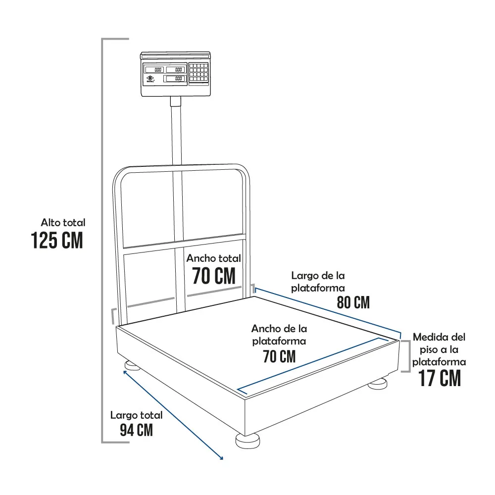 Balanza De Plataforma Excell AP3-E de 600 Kilos 80 x 70 cm
