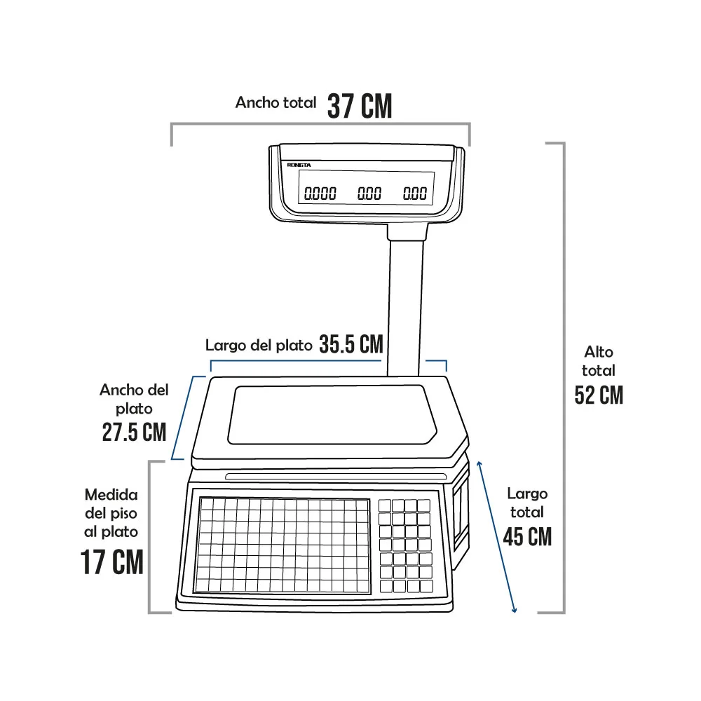 Balanza Etiquetadora Rongta RLS1100C de 30 kilos