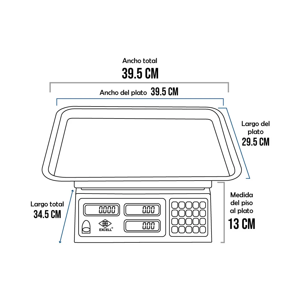 Balanza Excell AM3-30 de 30 Kilos