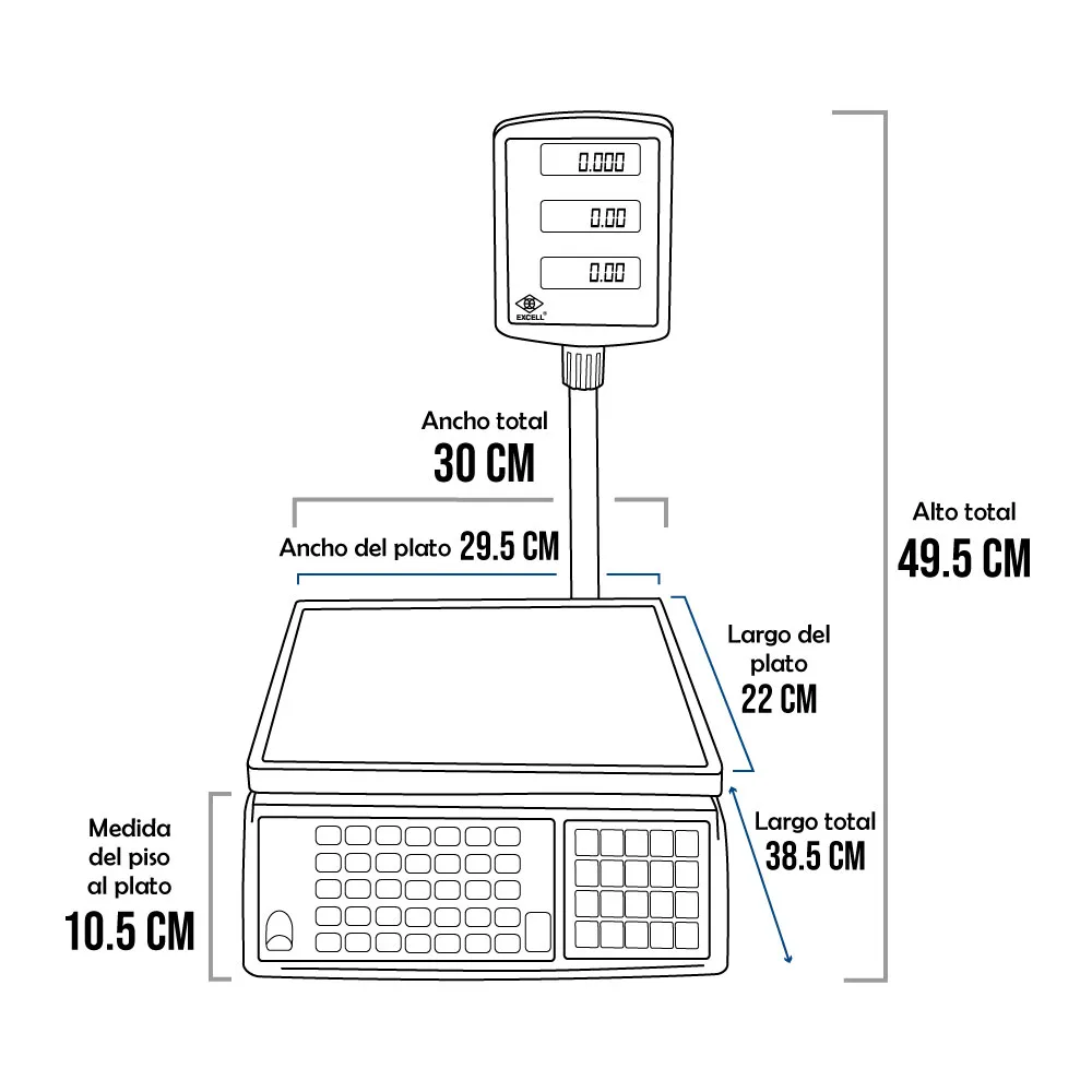 Balanza Excell FDP3-P de 30 Kilos