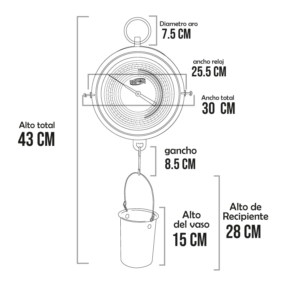 Balanza Marcy Sepor Con Recipiente de Acero de 1000 ML