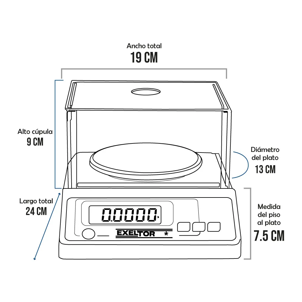 Balanza Precisión Exeltor WEIGHT/PCS de 2 Kilos
