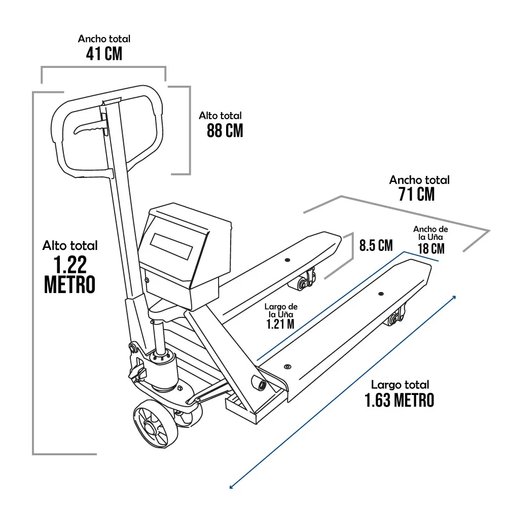Balanza Tipo Pallet e-Accura SB51 de 2.5 Tonelada