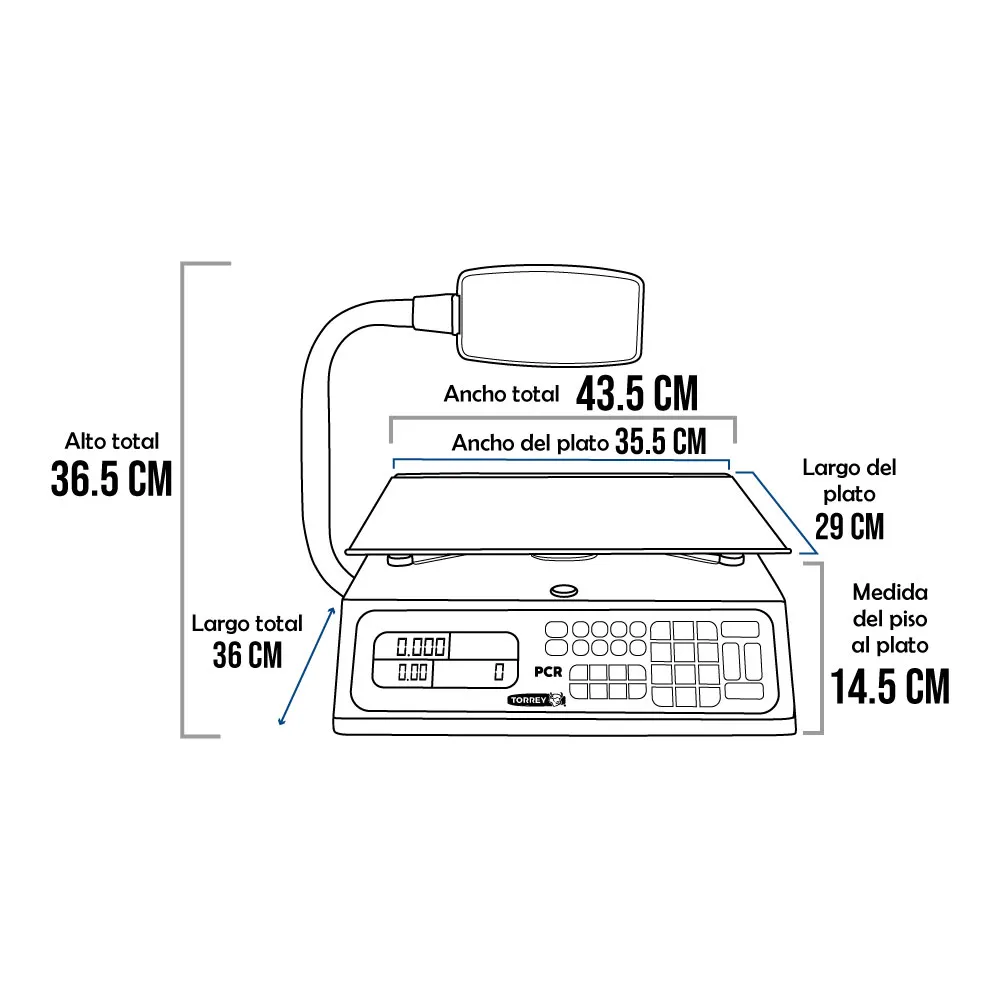 Balanza Torrey PCR – 40T de 40 Kilos