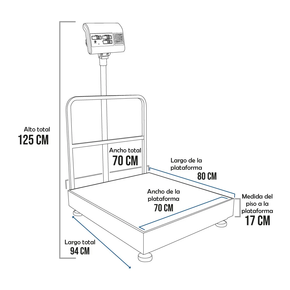 Balanza de Plataforma Excell Ap4 de 500 Kilos 80 x 70 cm