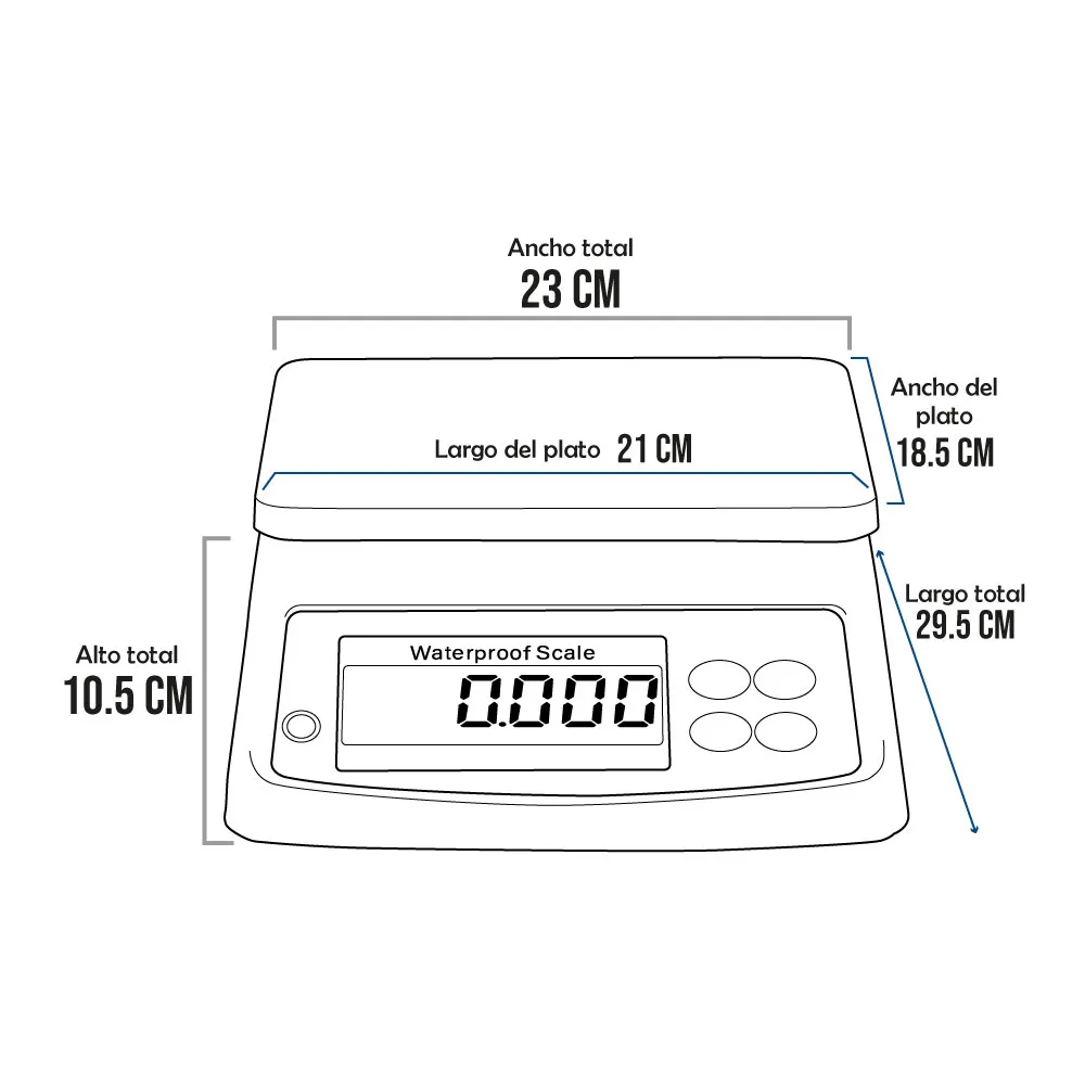Balanza para Ambiente Húmedos WATERPROOF UJW-FS de 30 Kilos