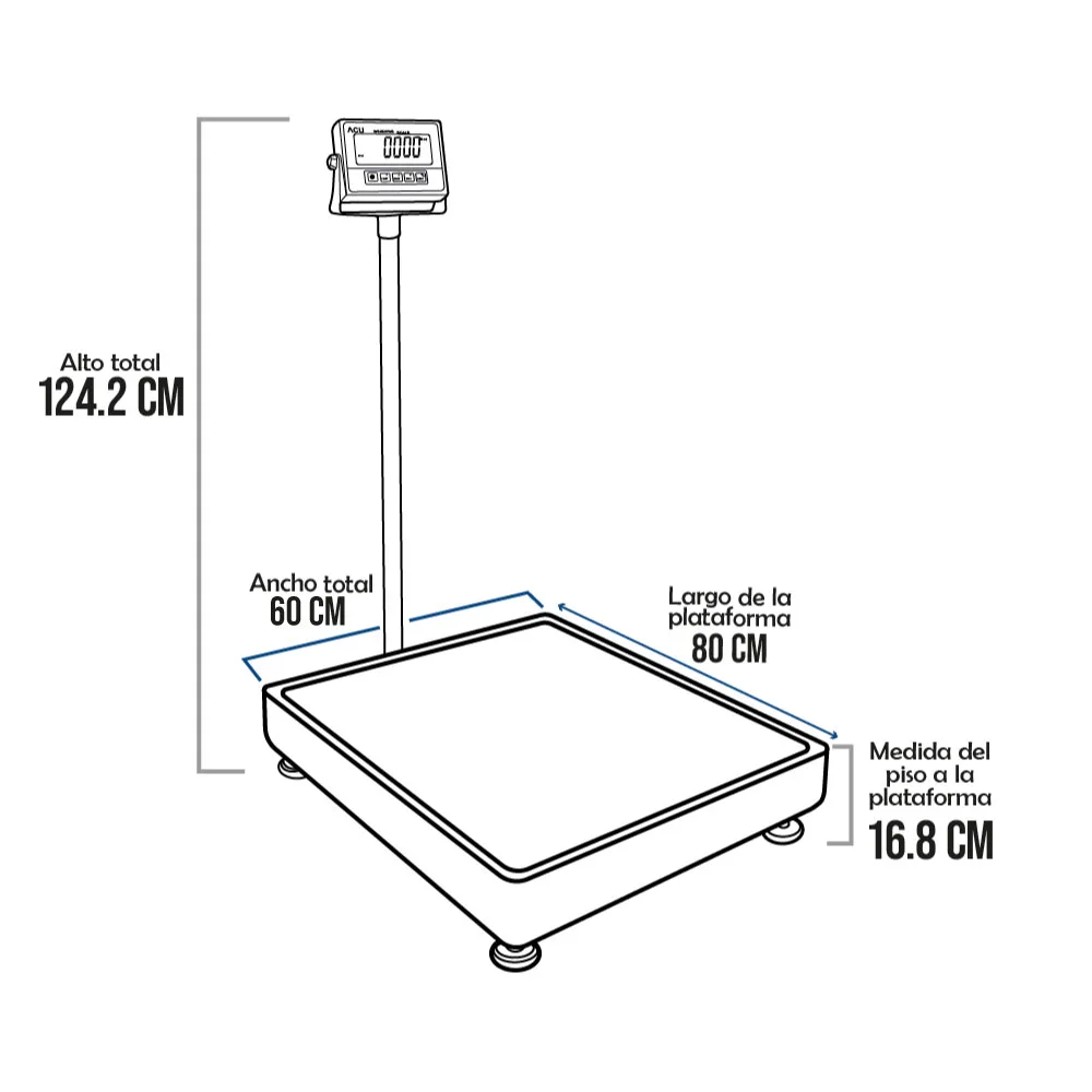 Balanza de Plataforma Acu Fac XK3113 de 500 Kilos 80 x 60 cm