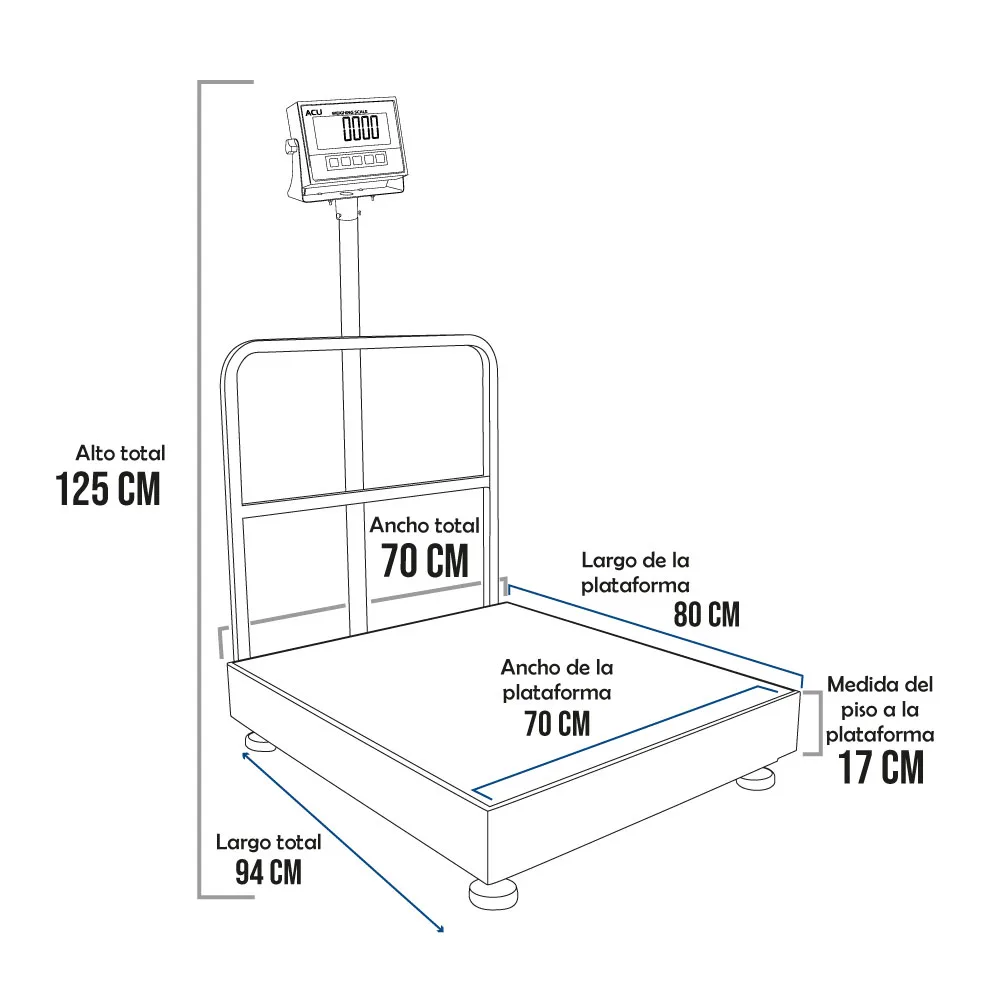 Balanza de Plataforma Acu Fac XK3113 de 600 Kilos