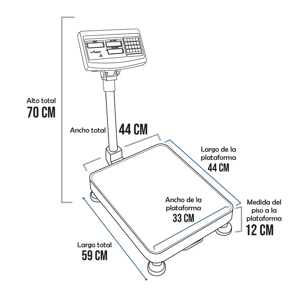 Balanza de Plataforma e-Accura SB-51 de 100 Kilos 44 x 33 cm