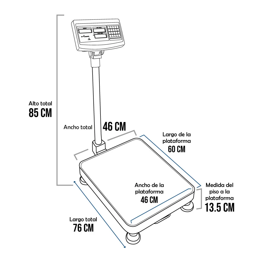 Balanza de Plataforma e-Accura SB51 de 300 Kilos 60 x 46 cm