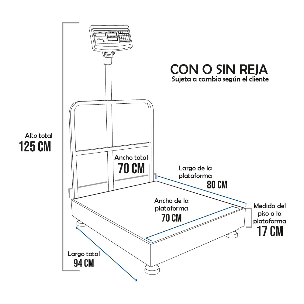 Balanza de Plataforma e-Accura SB51 de 600 Kilos 80 x 70 cm