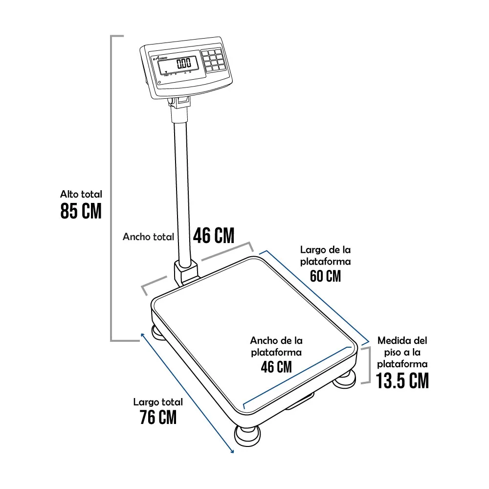 Balanza de Plataforma e-Accura SB-53 de 300 Kilos 60 x 46 cm