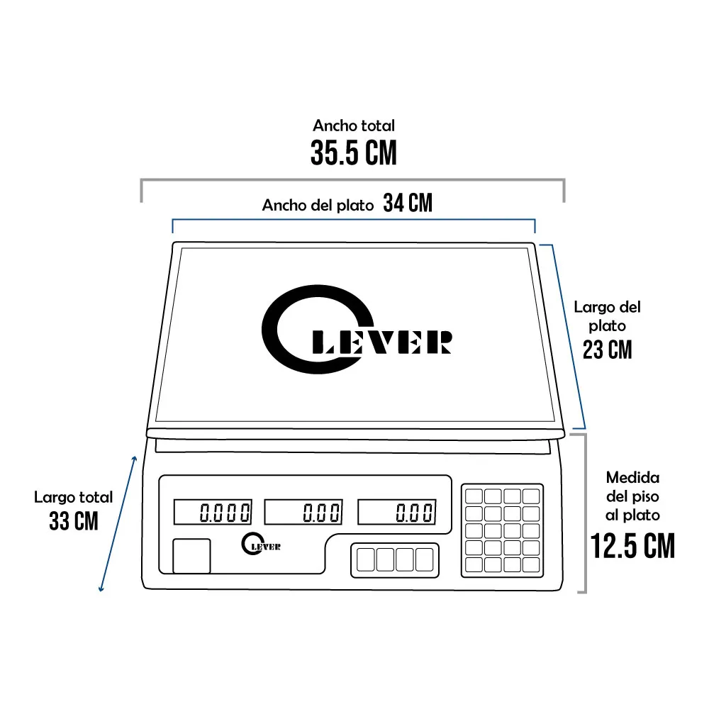 Balanza Comercial Clever Professional de 30 Kilos