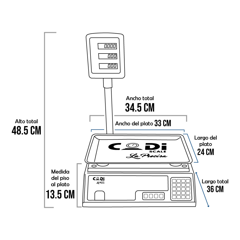 Balanza Comercial Codi ACS-40 de 40 Kilos