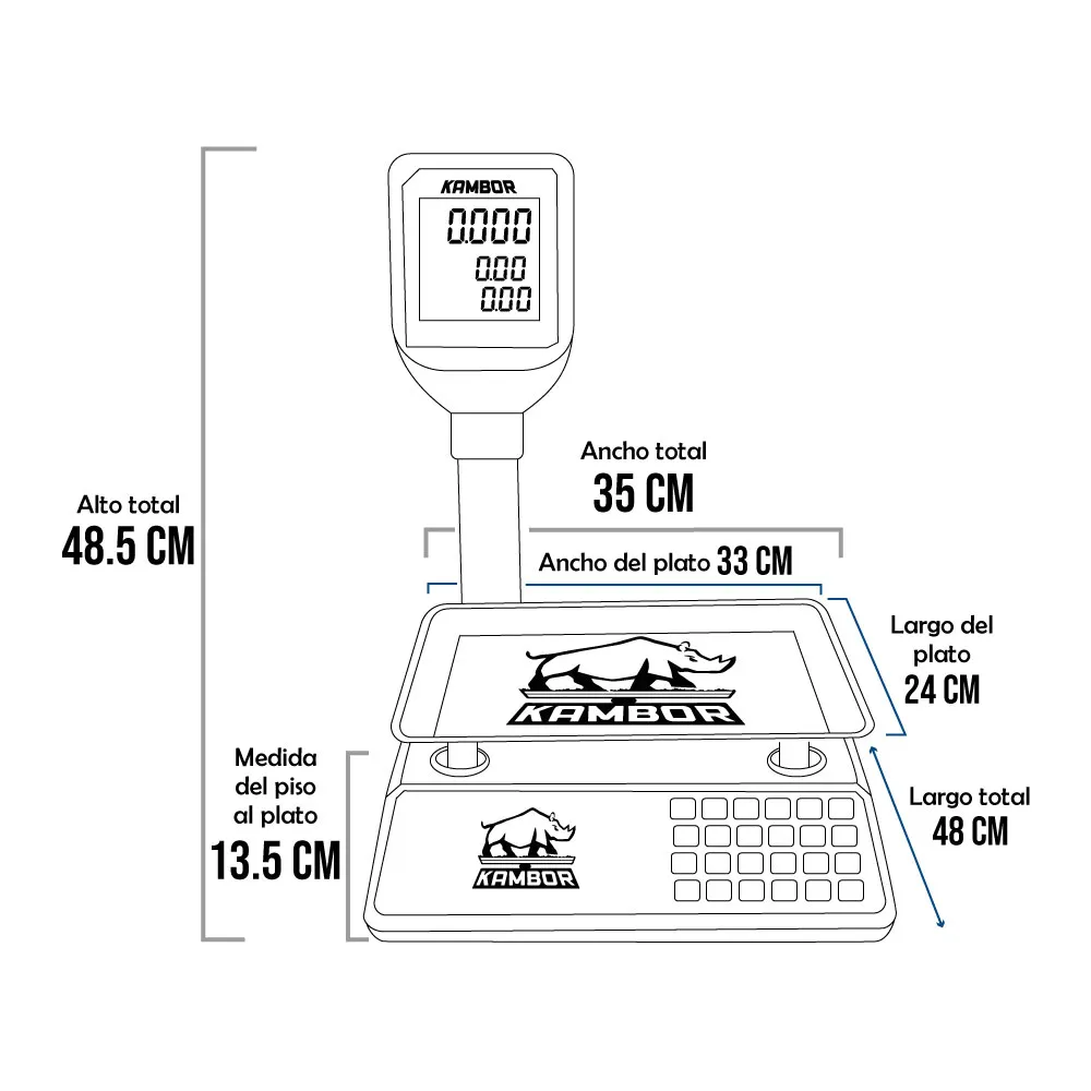 Balanza Comercial Kambor ACS-KB-89B de 40 kilos