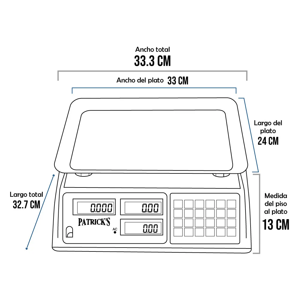 Balanza Comercial Patrick's ACS-807 de 40 Kilos