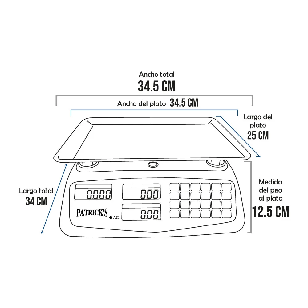 Balanza Comercial Patrick's ACS 817 T de 40 kilos