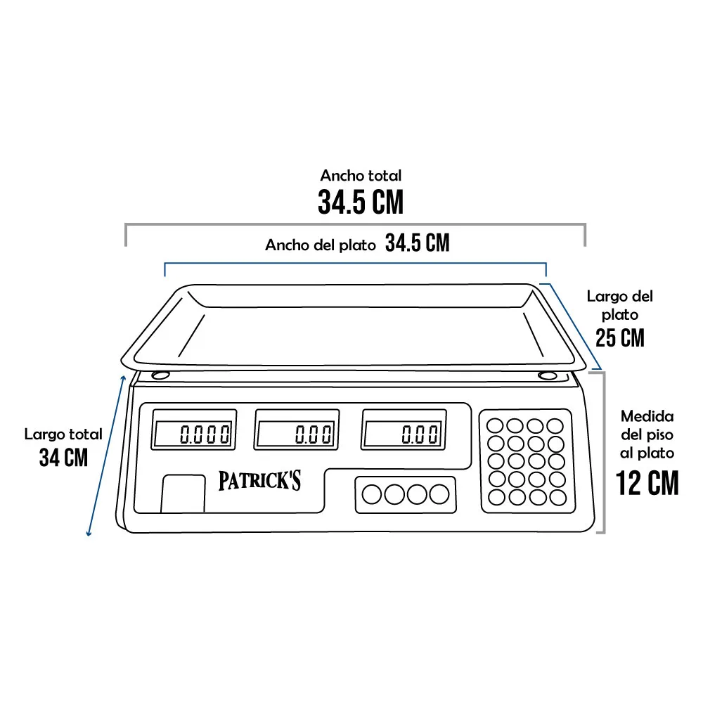 Balanza Comercial Patrick's ACS-A4T de 40 Kilos