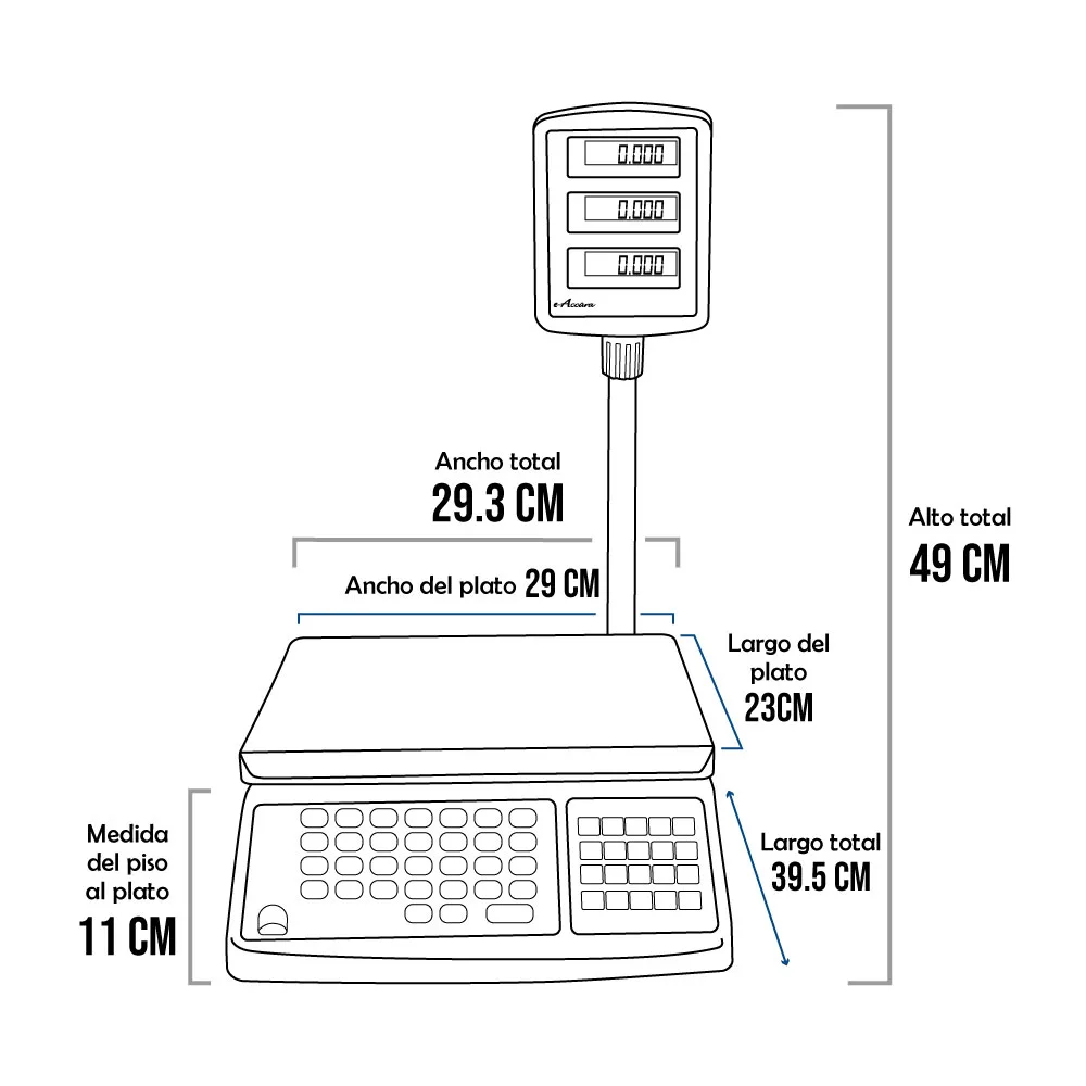 Balanza Comercial e-Accura PAI-30 de 30 Kilos