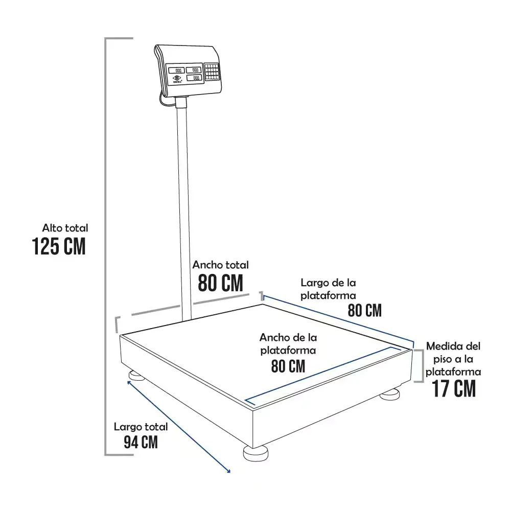 Balanza de Plataforma Excell AP4 de 600 kilos 80 x 80 cm