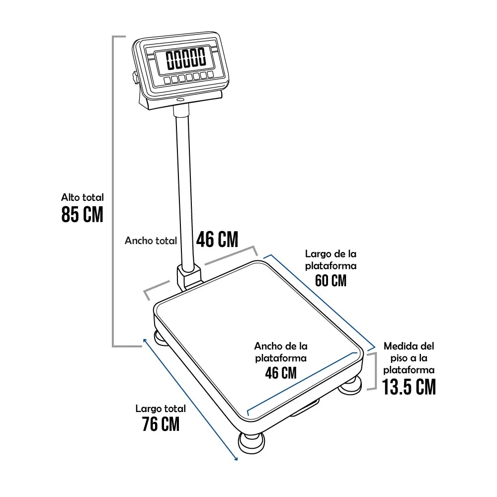 Balanza de Plataforma T-Scale BWS de 200 Kilos 60 x 46 cm