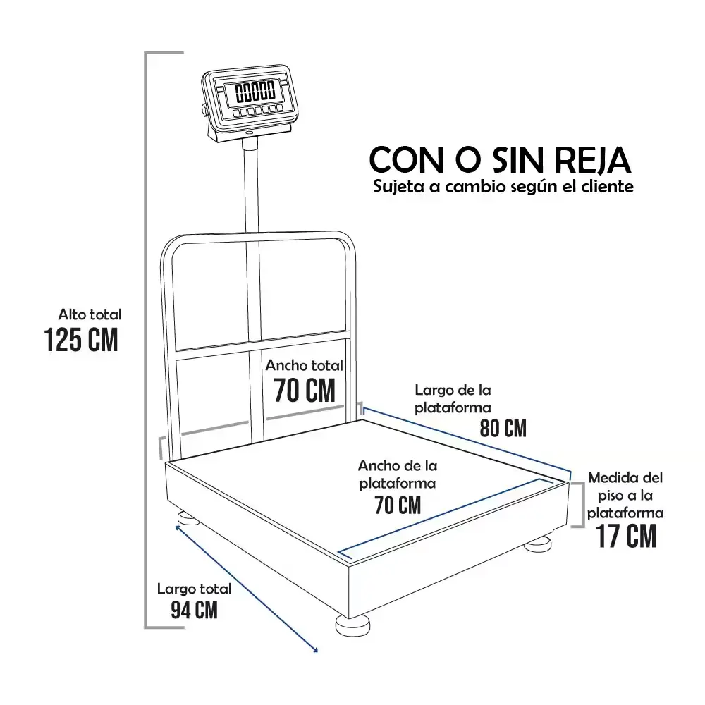 Balanza de Plataforma T-Scale BWS de 600 Kilos 80 x 70 cm