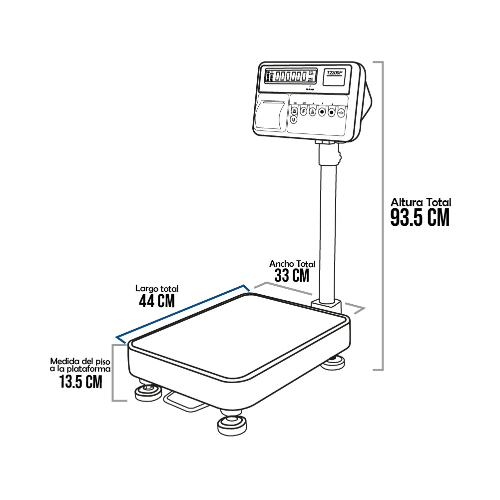 Balanza de Plataforma T-Scale T2200P de 100 Kilos 44 x 33