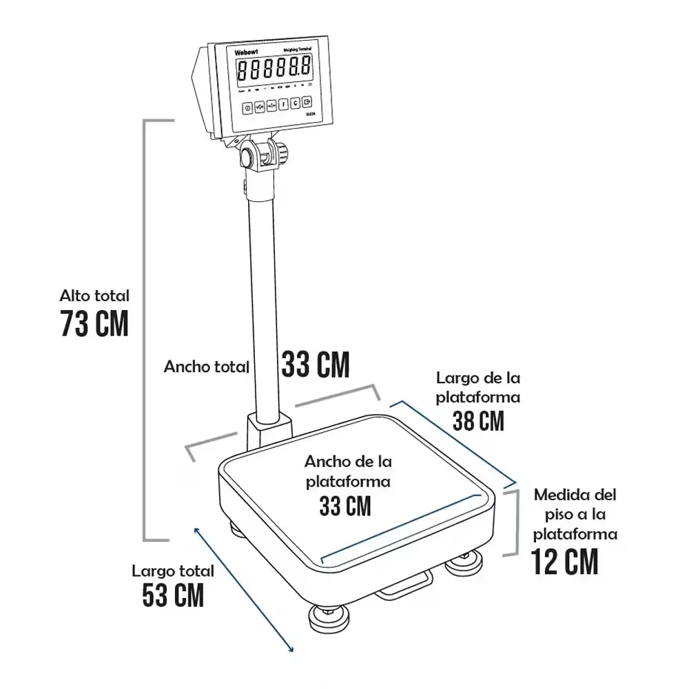 Balanza de Plataforma WEBOWT ID226 de 50 Kilos 38 x 33 cm