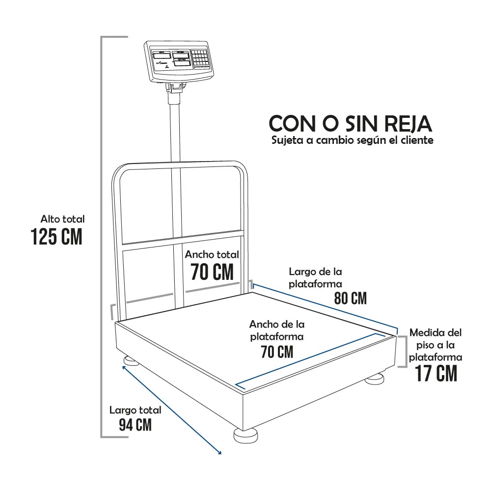 Balanza de Plataforma e-Accura SB-51 de 500 Kilos 80 x 70 cm