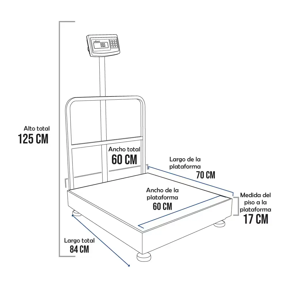Balanza de Plataforma e-Accura SB-53 de 500 Kilos 70 x 60 cm