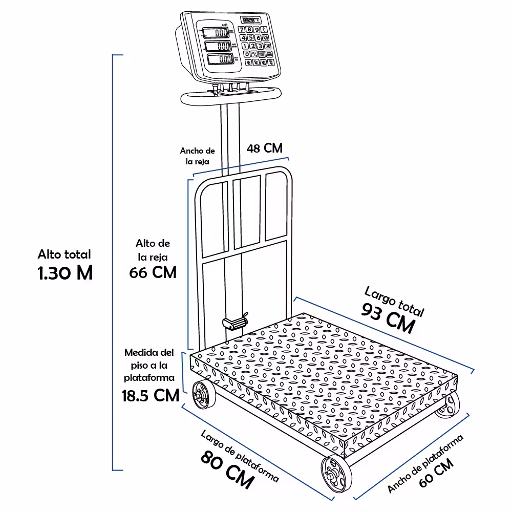 Balanza de Plataforma Exeltor BR600ER de 600 Kilos 80 x 60 cm