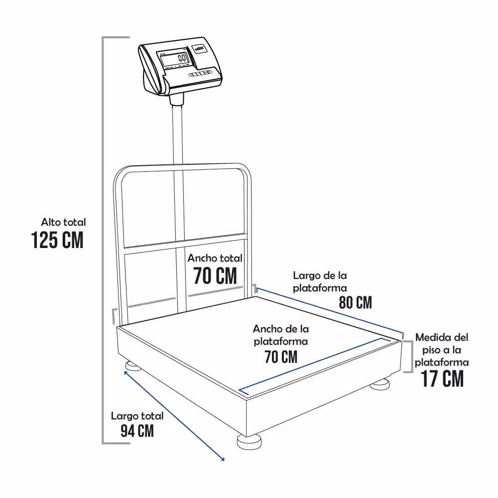 Balanza de Plataforma Henkel A12-E de 600 Kilos 80 x 70 cm