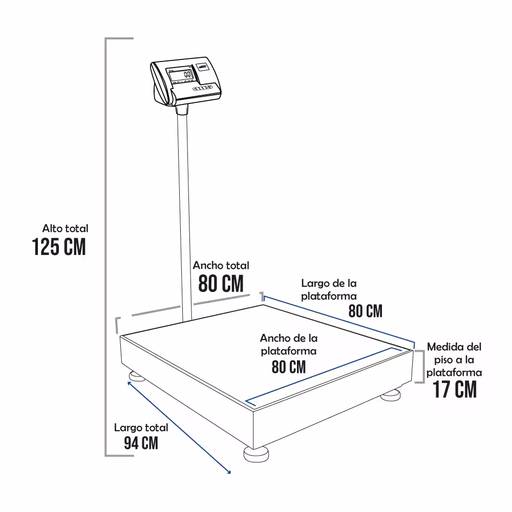 Balanza de Plataforma Henkel A12-E de 600 Kilos 80 x 80 cm