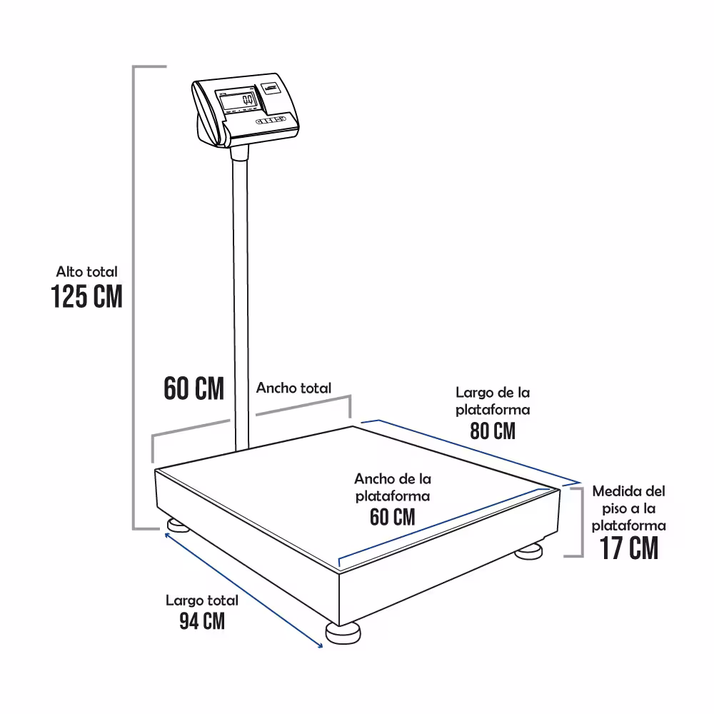 Balanza de Plataforma Henkel A12 de 500 Kilos 80 x 60 cm