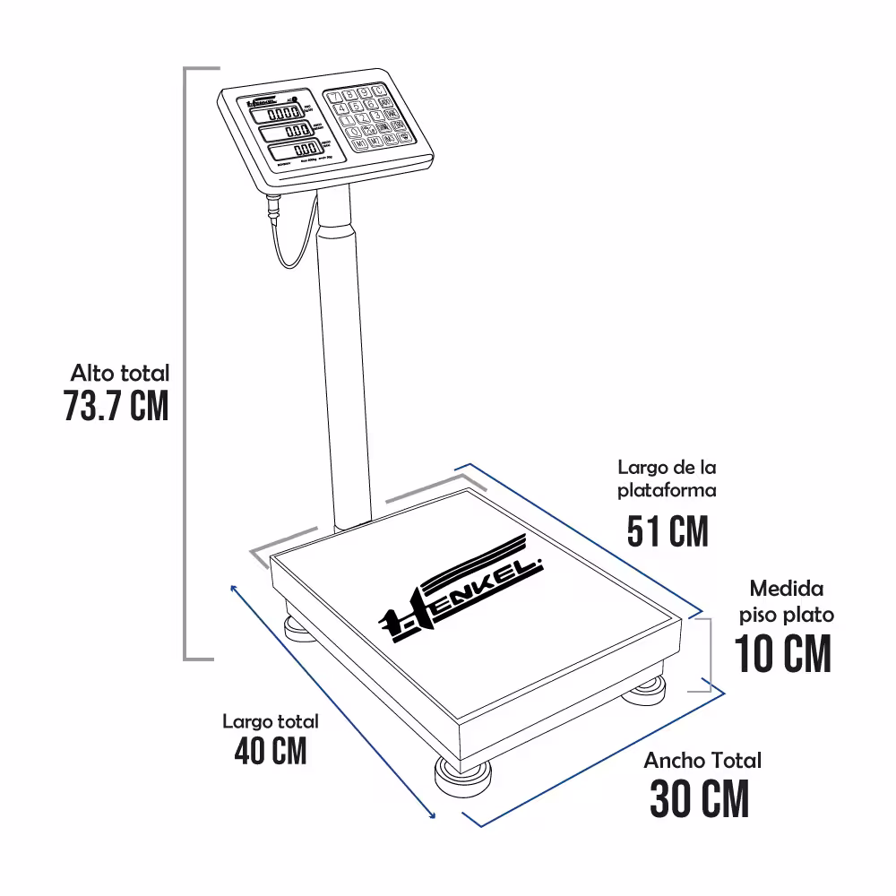Balanza de Plataforma Henkel BCH150V de 150 Kilos 40 x 30 cm