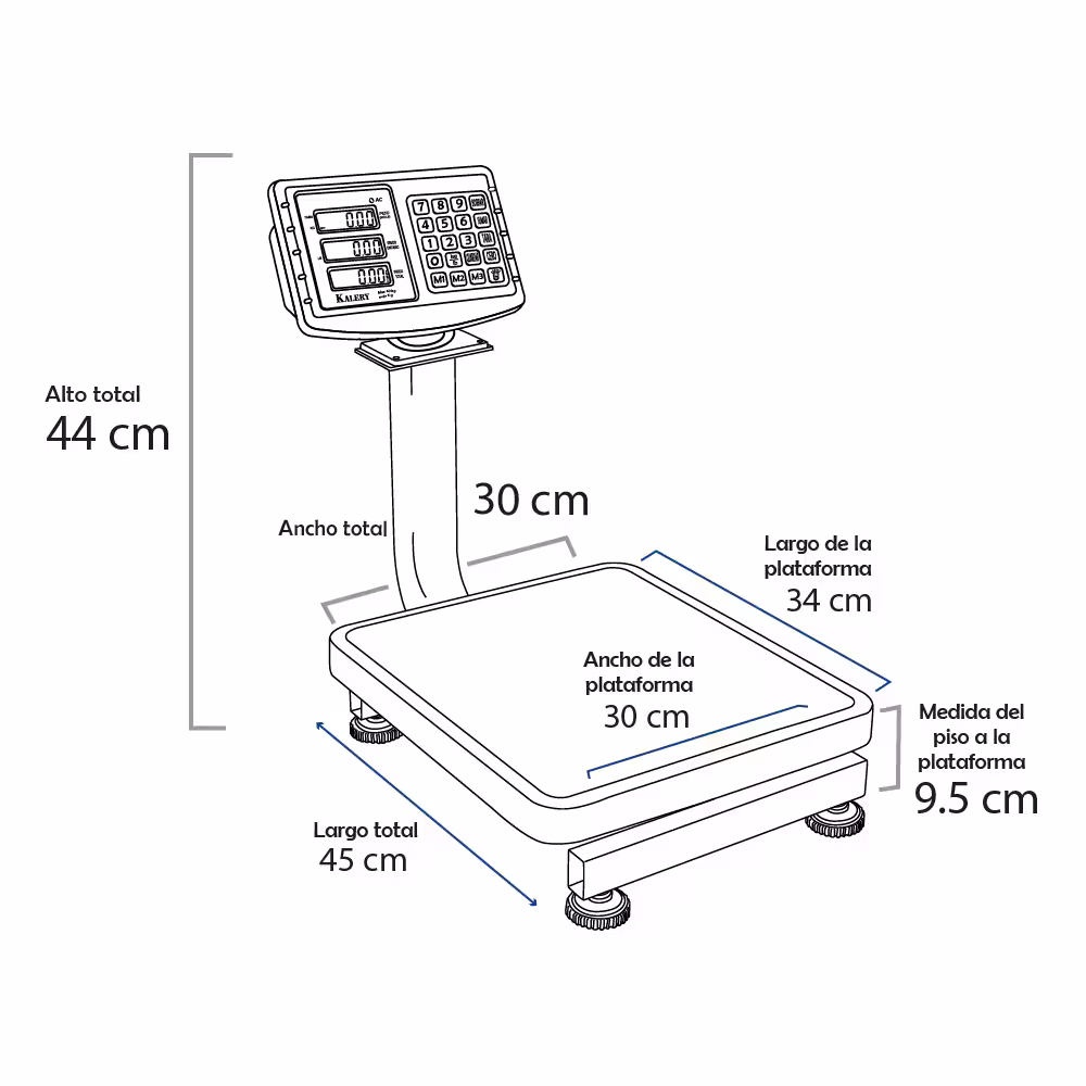 Balanza de Plataforma Kalery 60C de 60 Kilos 34 x 30 cm