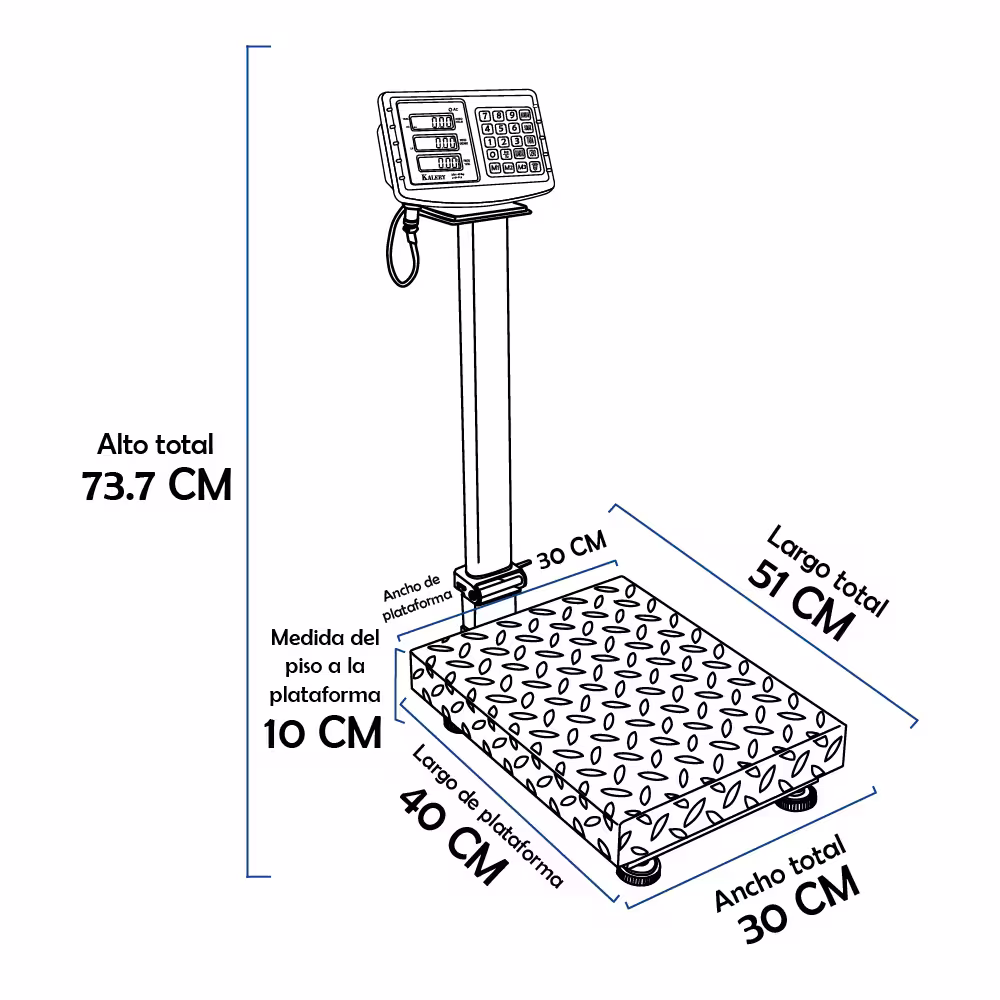 Balanza de Plataforma Kalery TCSK1 de 150 Kilos 40 x 30 cm