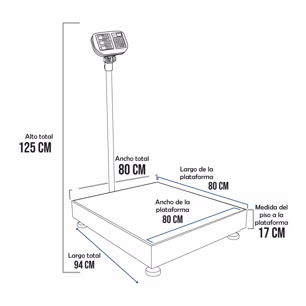 Balanza de Plataforma Mavin THC de 600 Kilos 80 x 80 cm