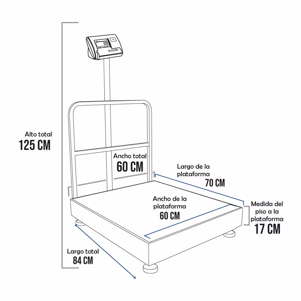 Balanza de Plataforma Precisur A12-E de 500 Kilos 70 x 60 cm