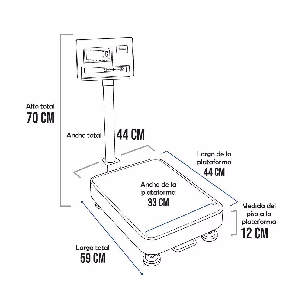 Balanza de Plataforma Precisur A12-E de 60 Kilos 44 x 33 cm