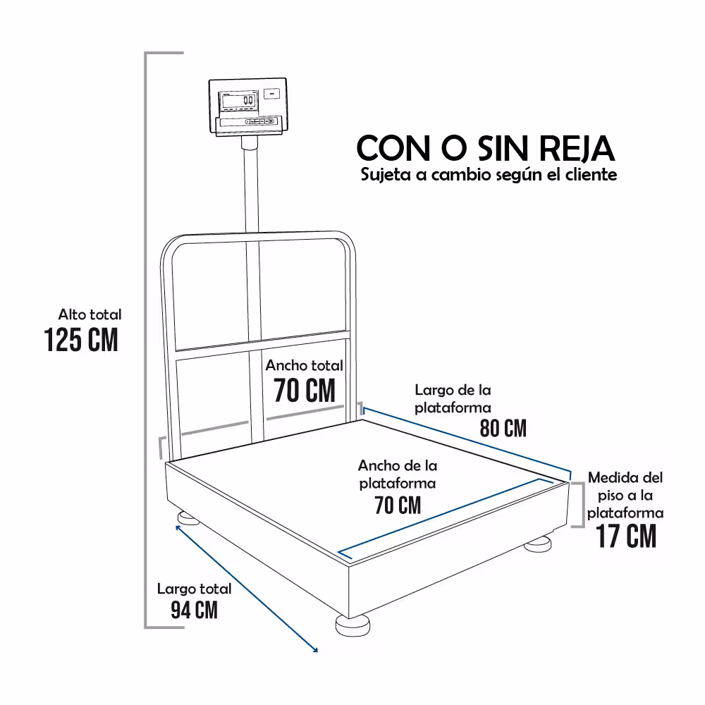 Balanza de Plataforma Precisur A12-E de 600 Kilos 80 x 70 cm