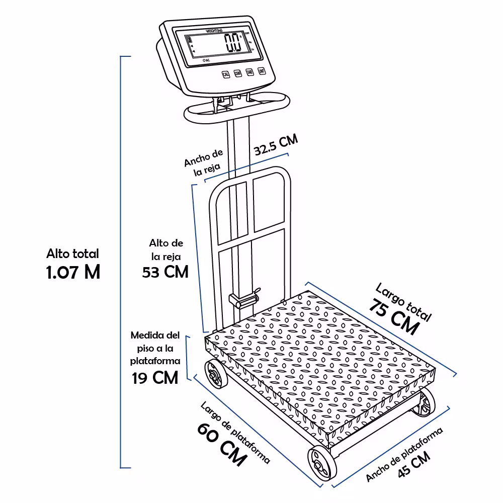 Balanza de Plataforma Precisur SP-R de 300 Kilos 60 x 45 cm