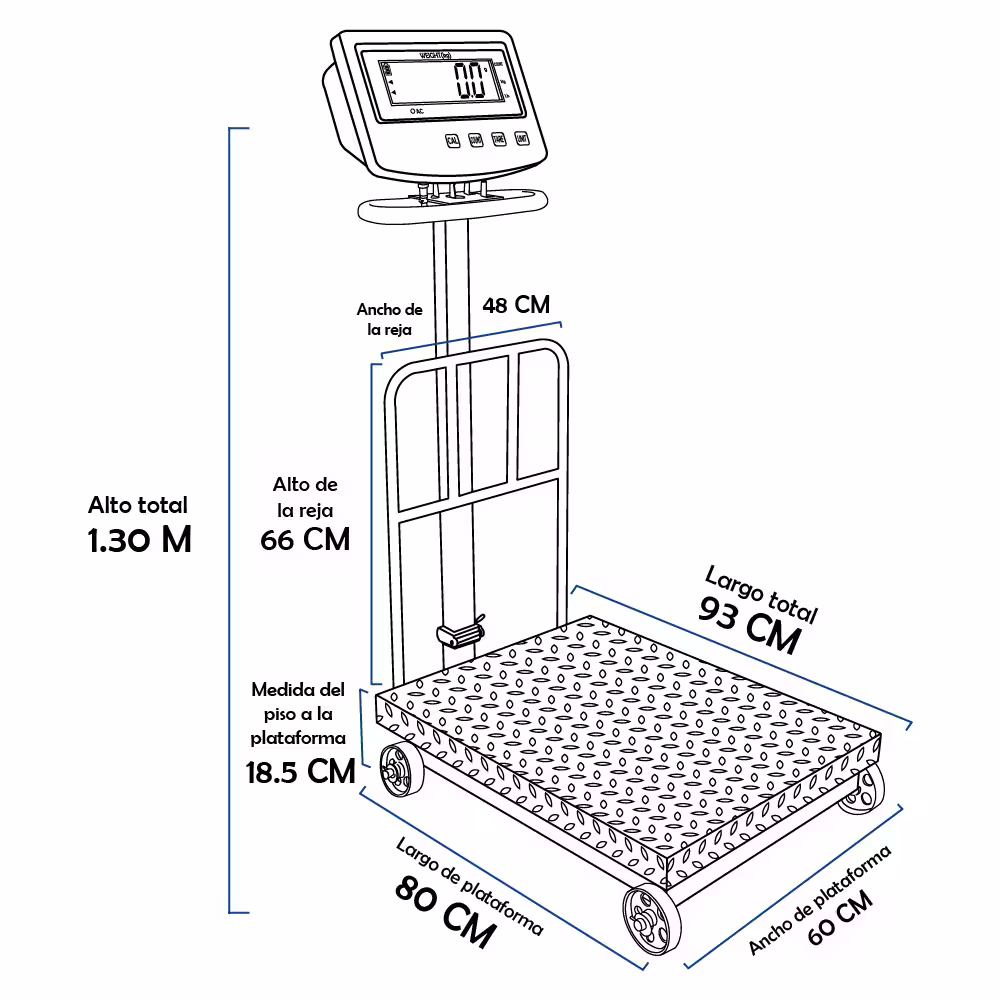 Balanza de Plataforma Precisur SP-R de 500 Kilos 80 x 60 cm