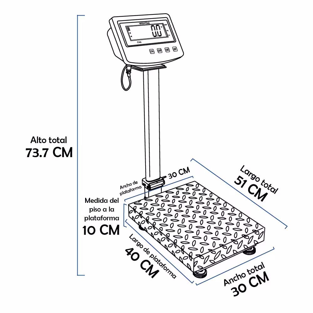 Balanza de Plataforma Precisur SP de 100 Kilos 40 x 30 cm