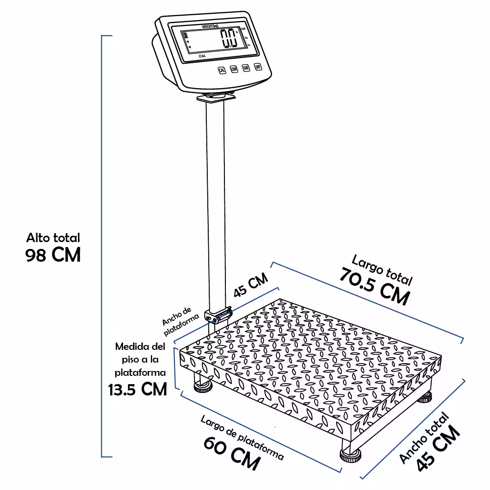 Balanza de Plataforma Precisur SP de 300 Kilos 60 x 45 cm