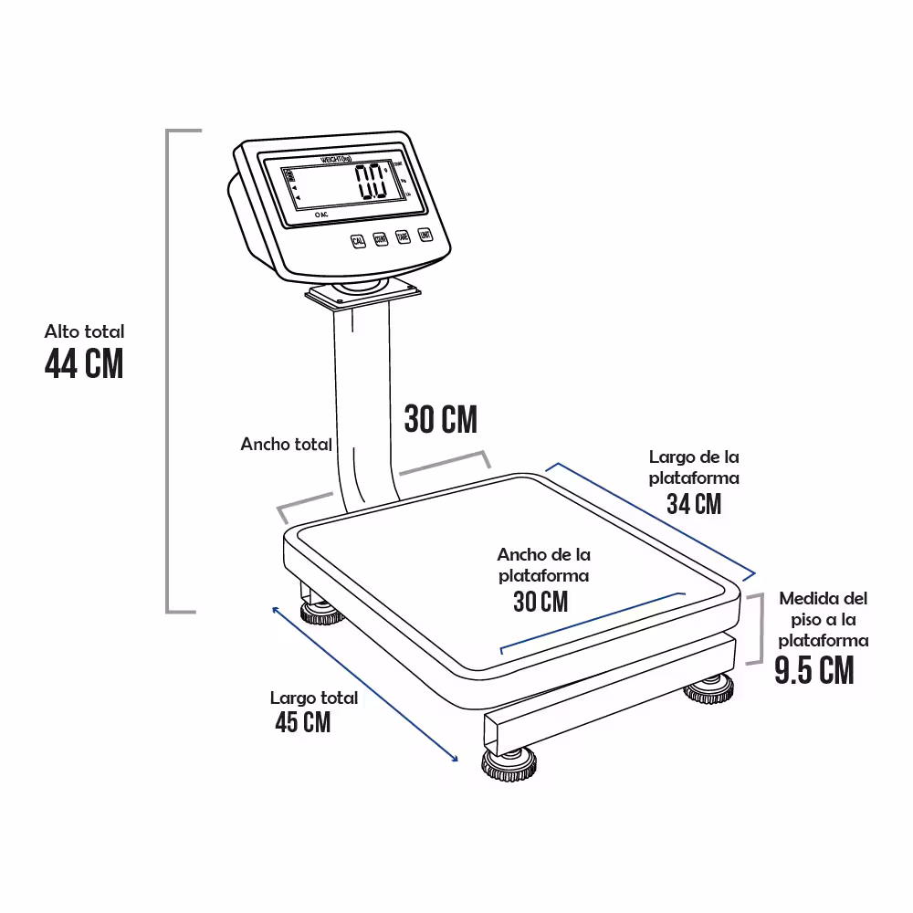 Balanza de Plataforma Precisur SP de 60 Kilos 34 x 30 cm