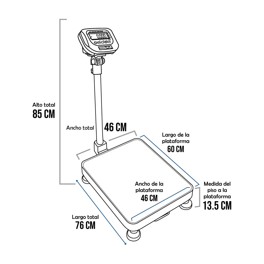 Balanza de Plataforma Tecnisa THW de 200 Kilos 60 x 46 cm