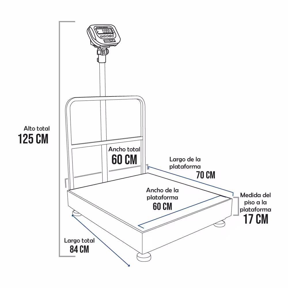 Balanza de Plataforma Tecnisa THW de 500 Kilos 70 x 60 cm