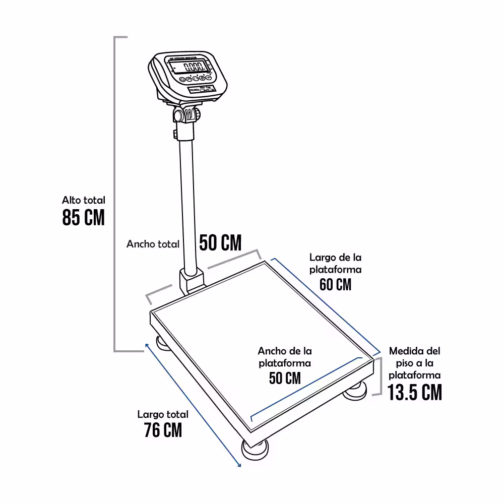 Balanza de Plataforma Tecnisa THW de 500 Kilos 60 x 50 cm